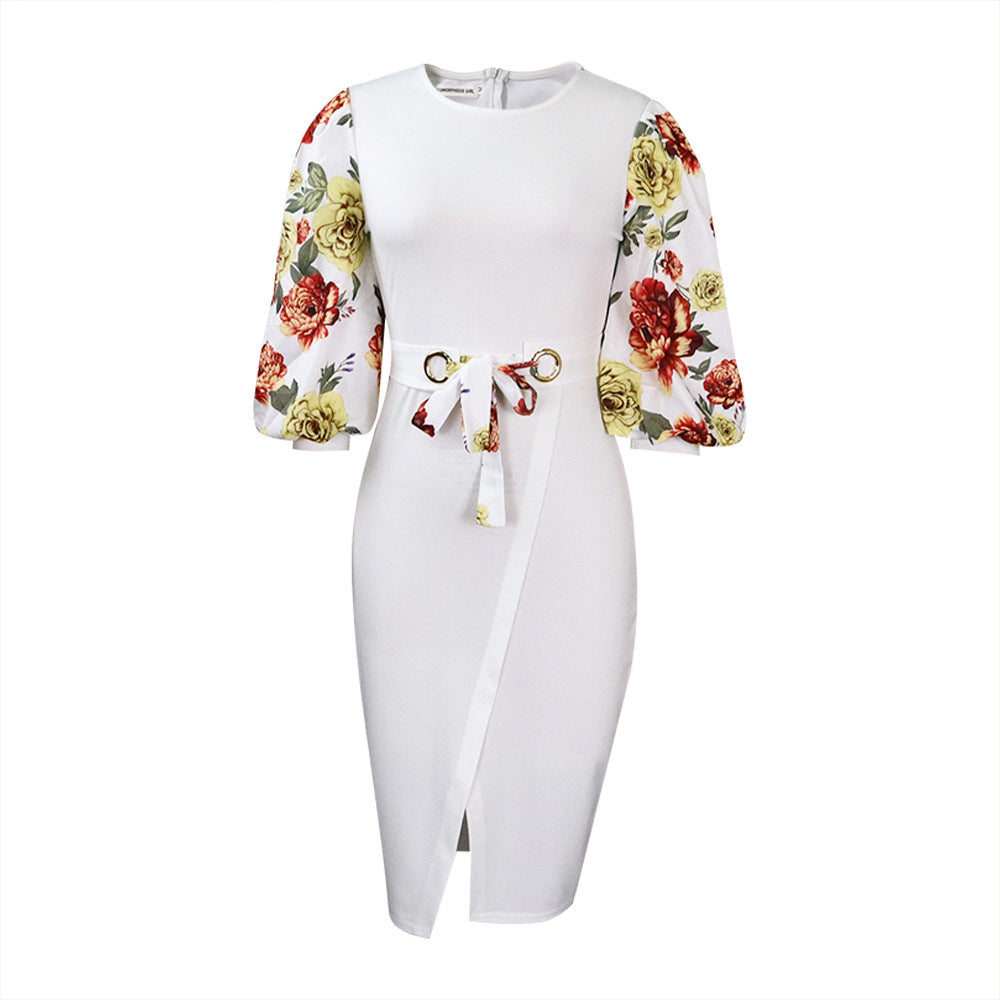 Classy Floral Print Plus Sizes Dresses for Women