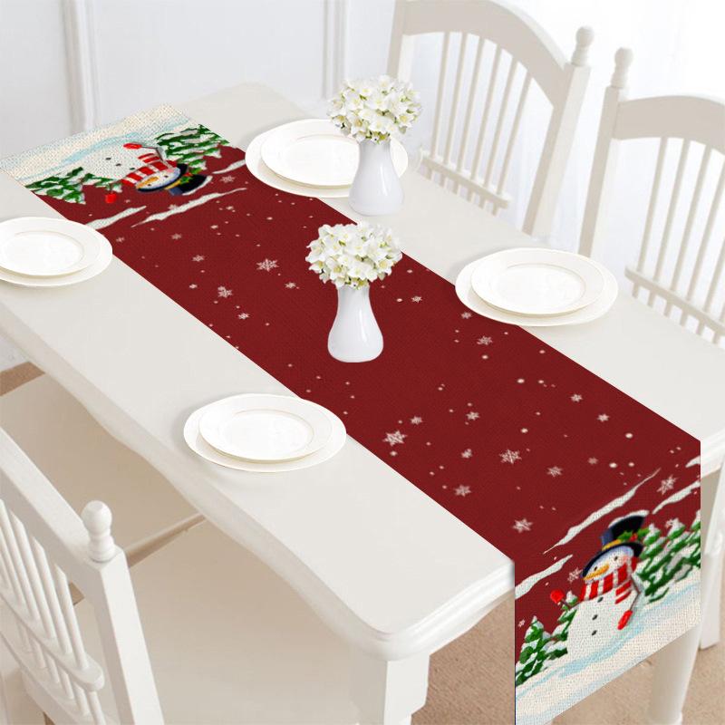 Merry Christmas Linen Table Runner