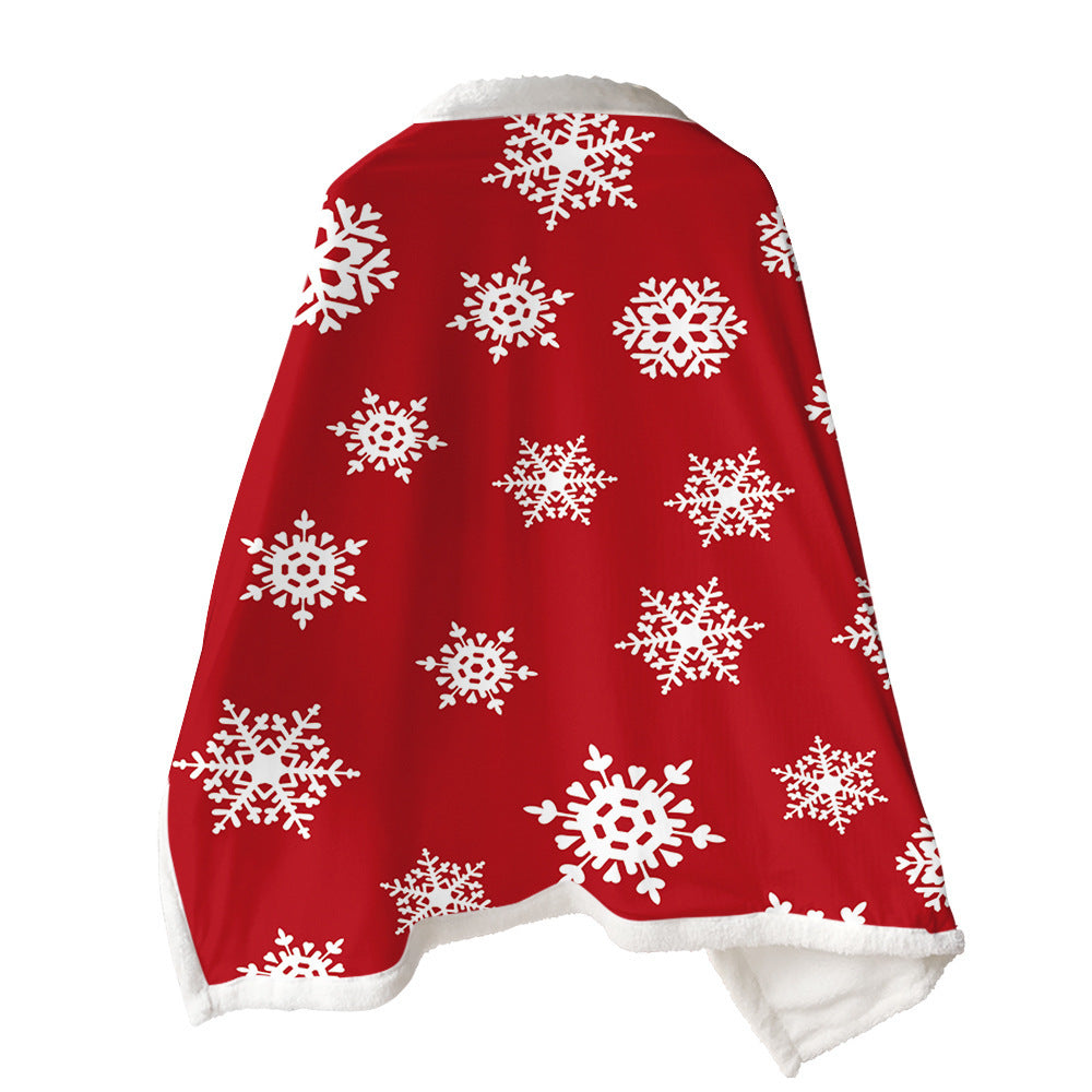 2 In 1 Warm Soft Throw Blanket for Christmas