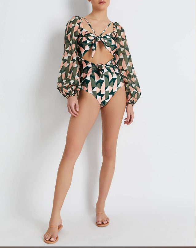 Women Chiffon Summer Beach Dresses + One Piece Swimsuits