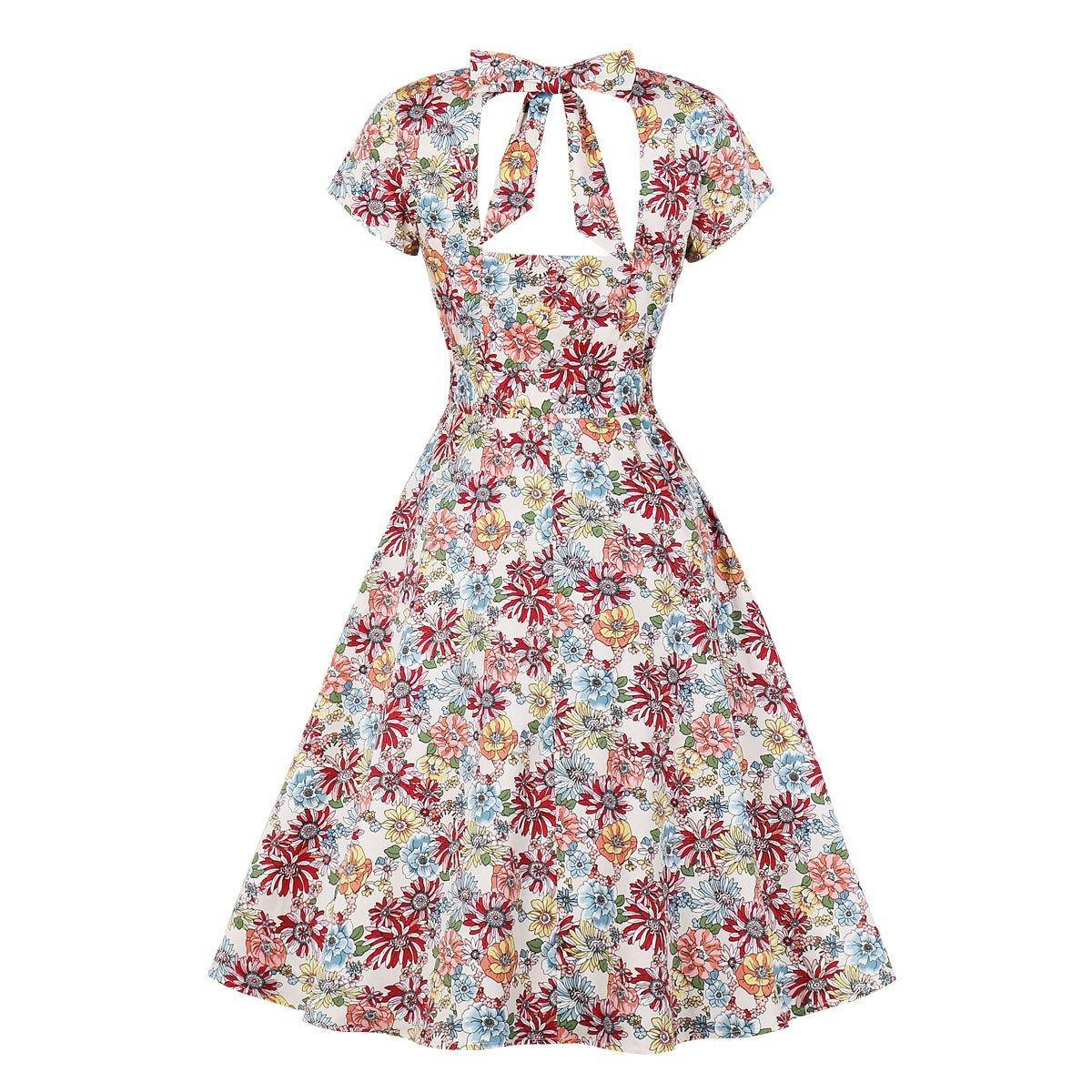 Summer Butterfly Print Short Dresses-STYLEGOING