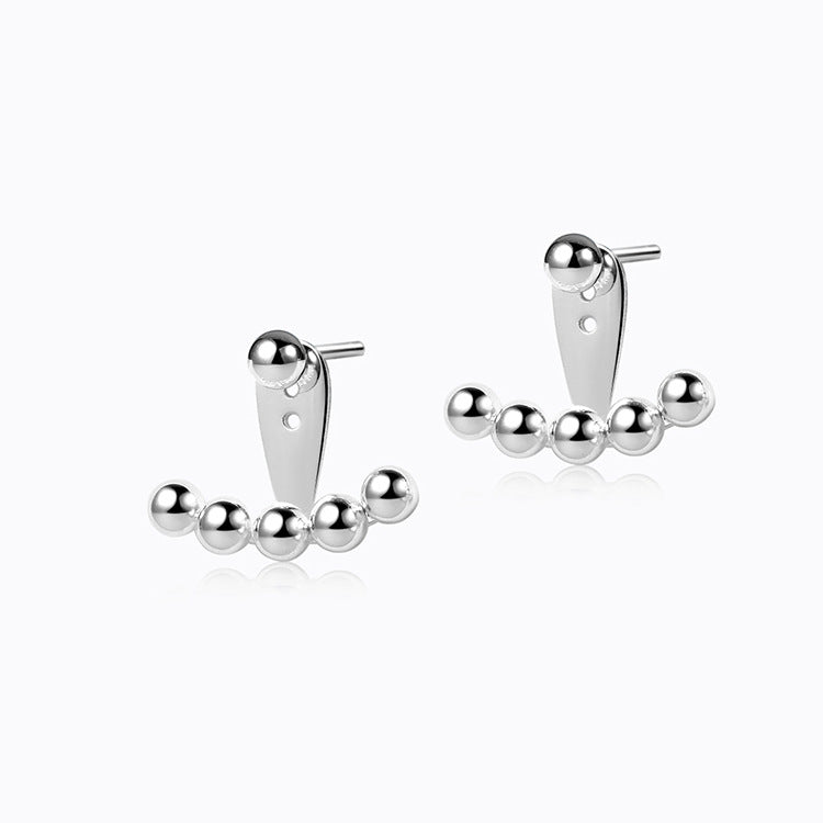 Round Peas Shaped Sterling Sliver Earrlngs for Women