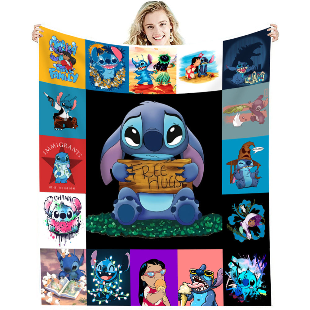 Cartoon Design Fleece Throw Blankets for Christmas