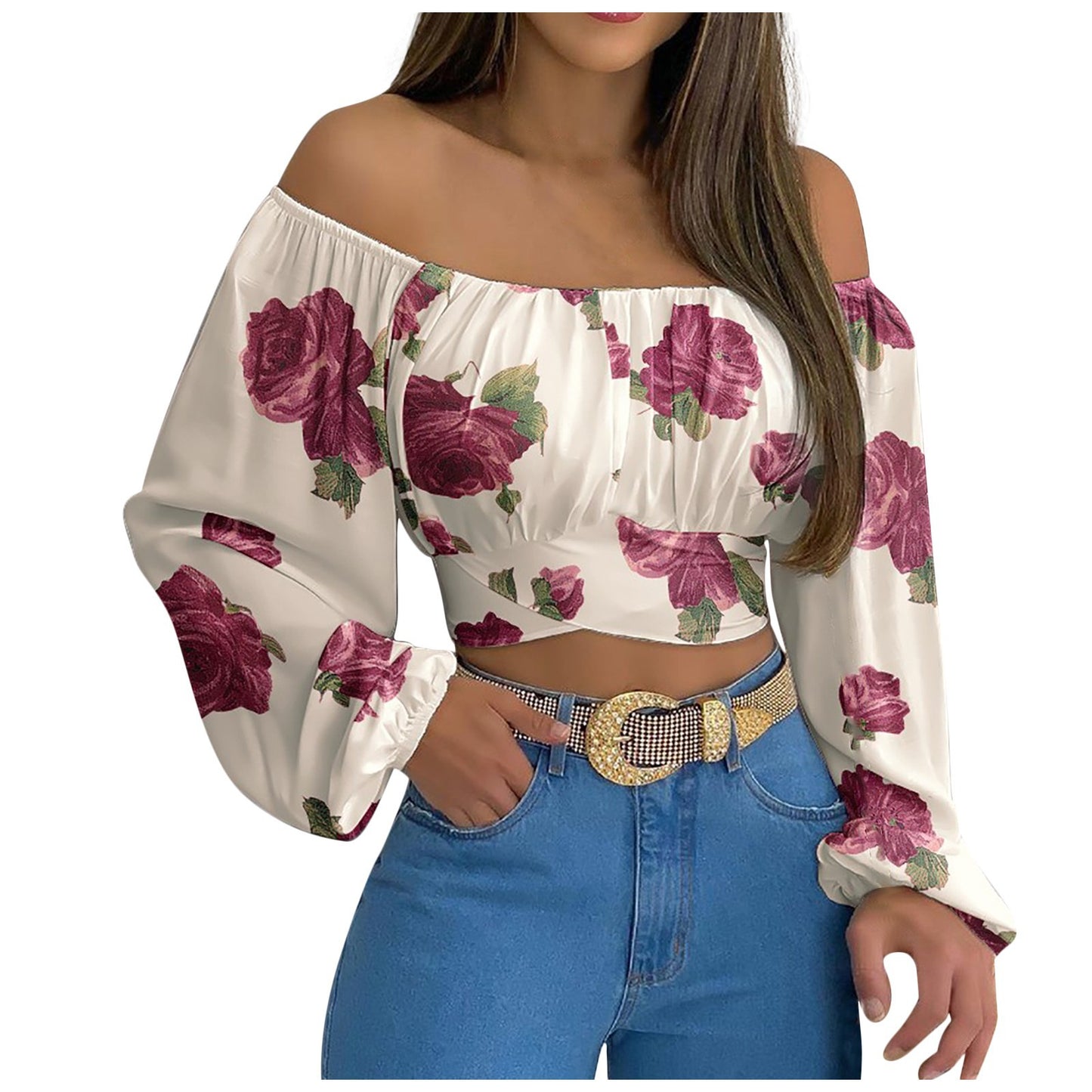 Sexy Off The Shoulder Midriff Baring Summer Short Tops