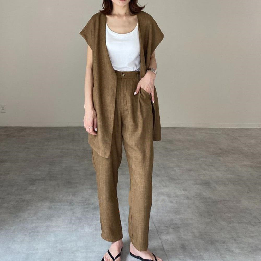 Casual Summer Linen Two Pieces Sets for Women