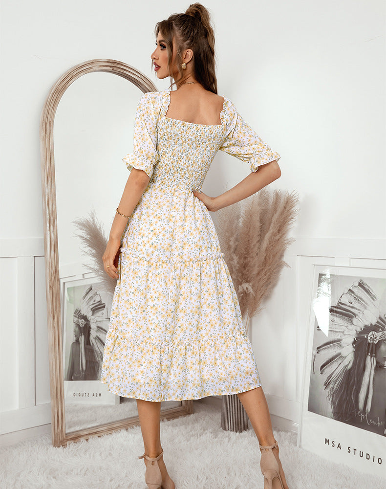 Elegant Half Sleeves Summer Midi Dresses