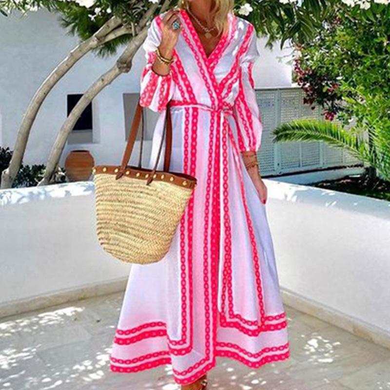 Summer Boho Long Sleeves Fashion Dresses-STYLEGOING