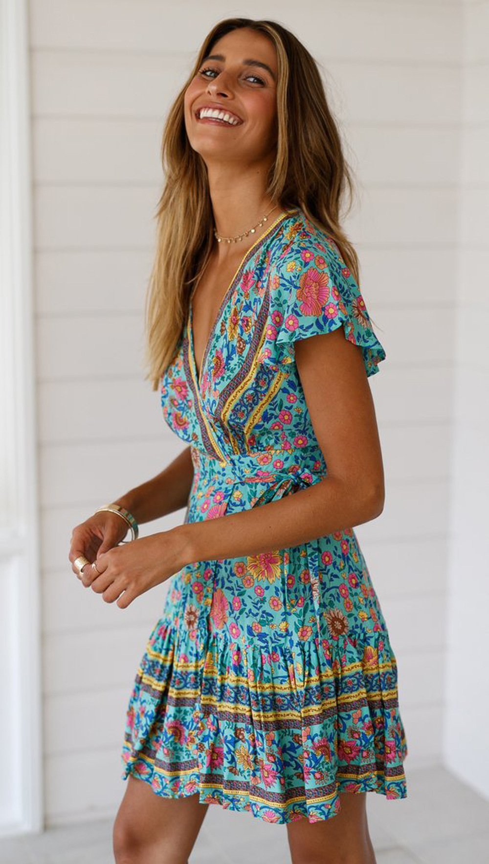 Summer Beach Bohemian Short Dresses-STYLEGOING