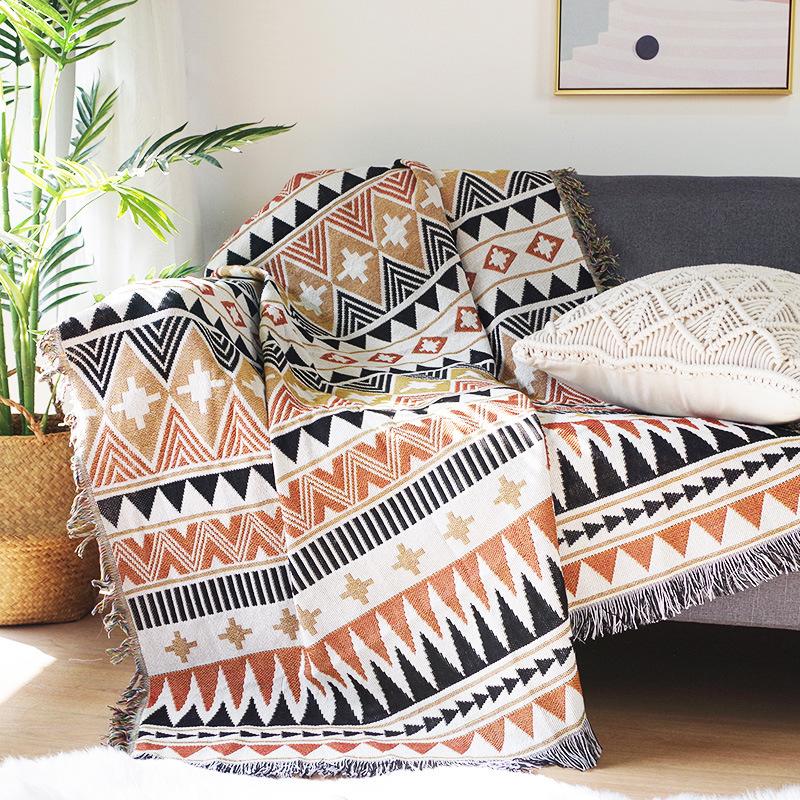 Geometry Pattern Double Side Sofa Blanket-4-90*90cm-Free Shipping at meselling99