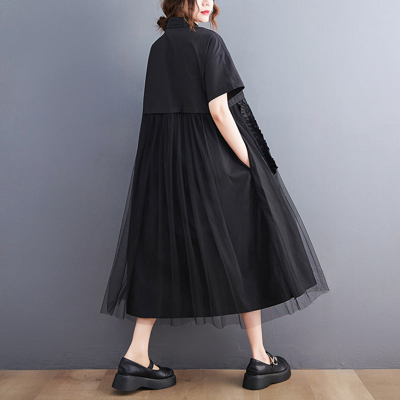 Sexy Summer Tulle  Black A Line Long Shirts Dresses