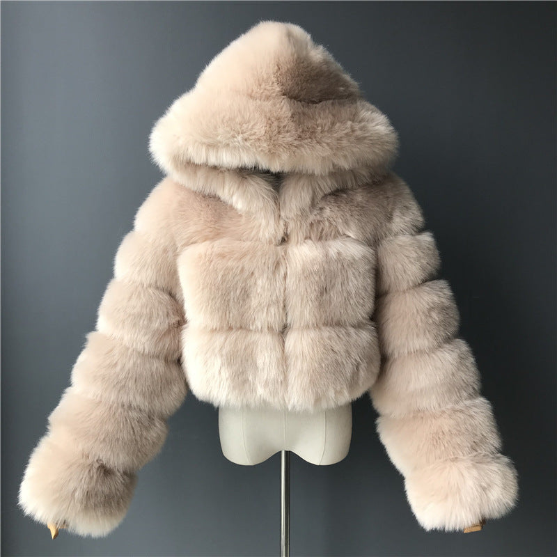 Fashion Artificial Faux Fur Short Overcoats for Women
