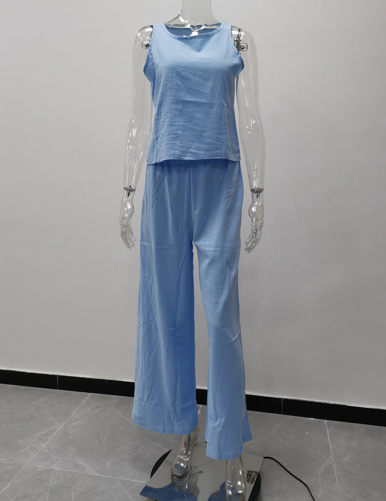 Leisure Summer Women Two Pieces Sleeves Tops and Pants
