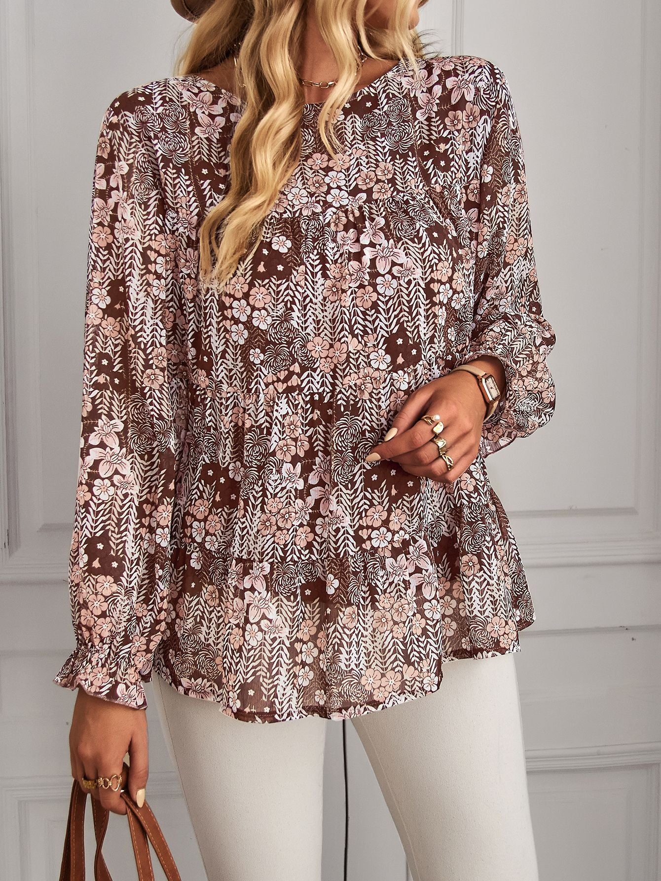 Casual Bohemian Long Sleeves Blouses