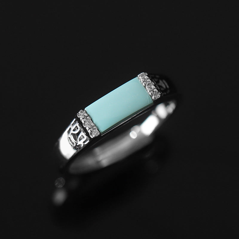 Rectangle Design Antique Silver Rings for Women