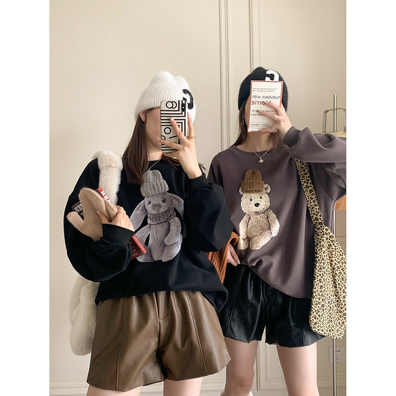 3D Animal Design Velvet Hoodies for Girls