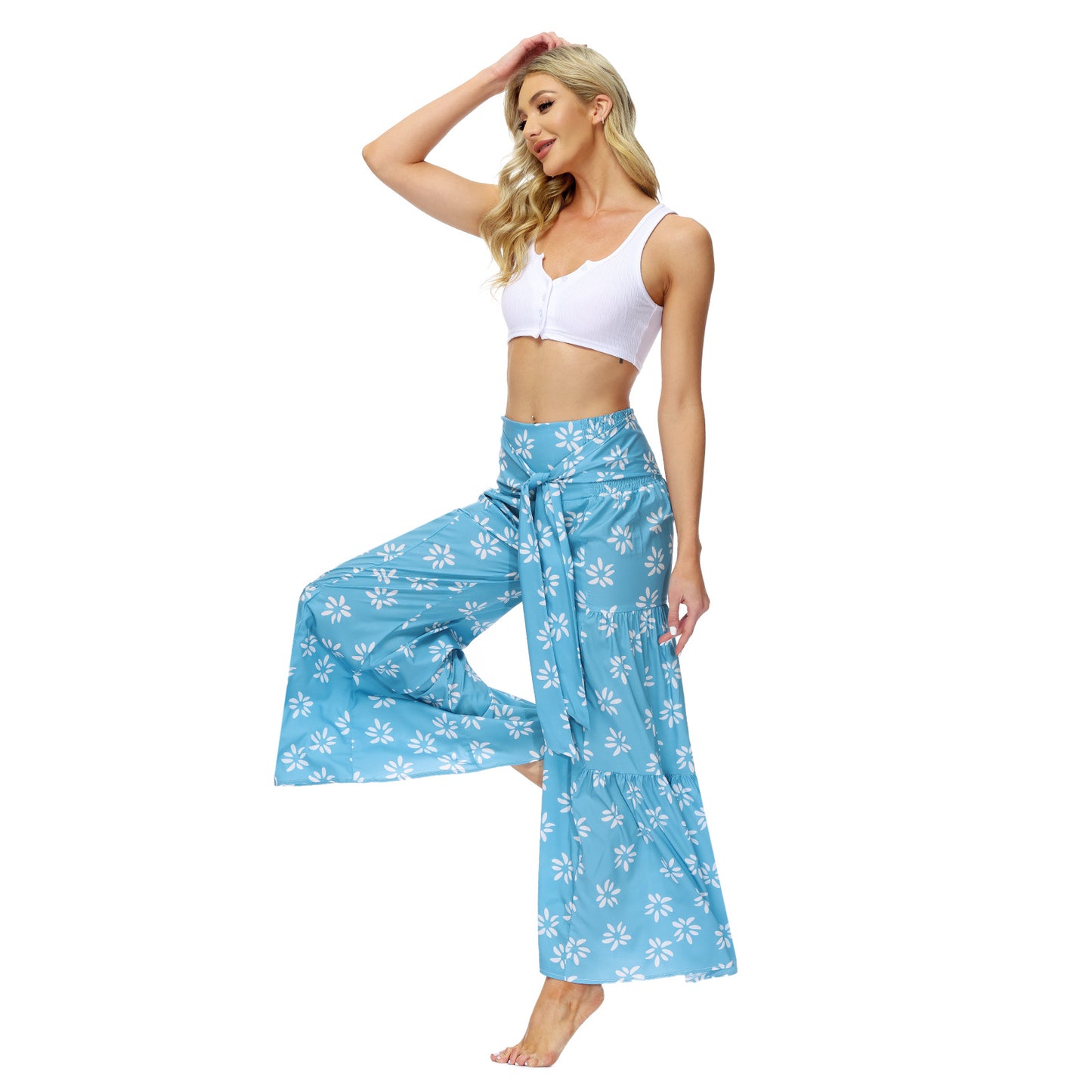 Casual Dyed Trumpet Pants for Women