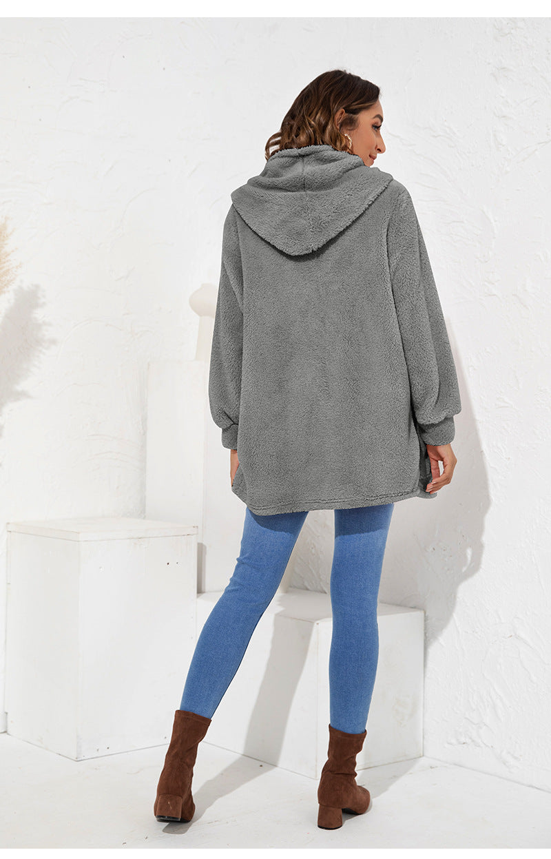 Casual Velvet Hoodies Coats for Women