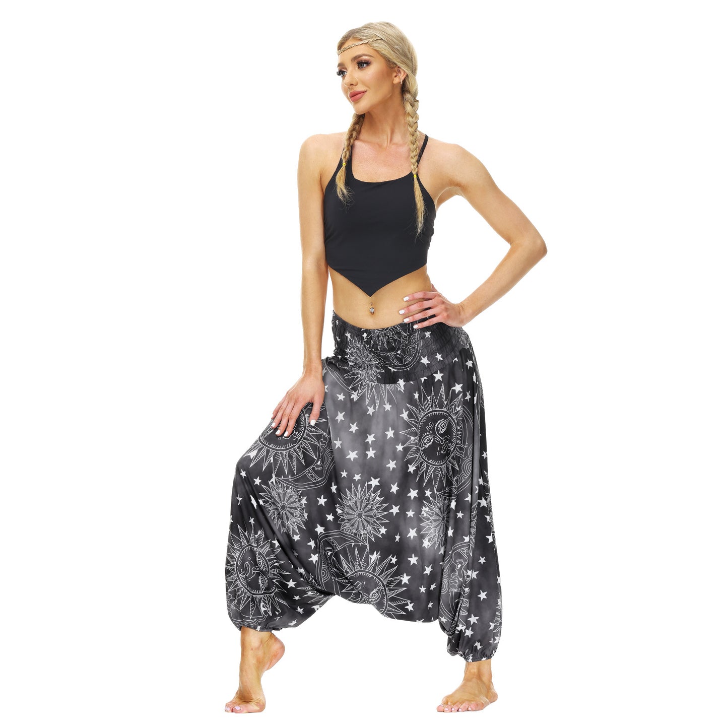 Bohemian Floral Print Casual Yoga Dancing Pants