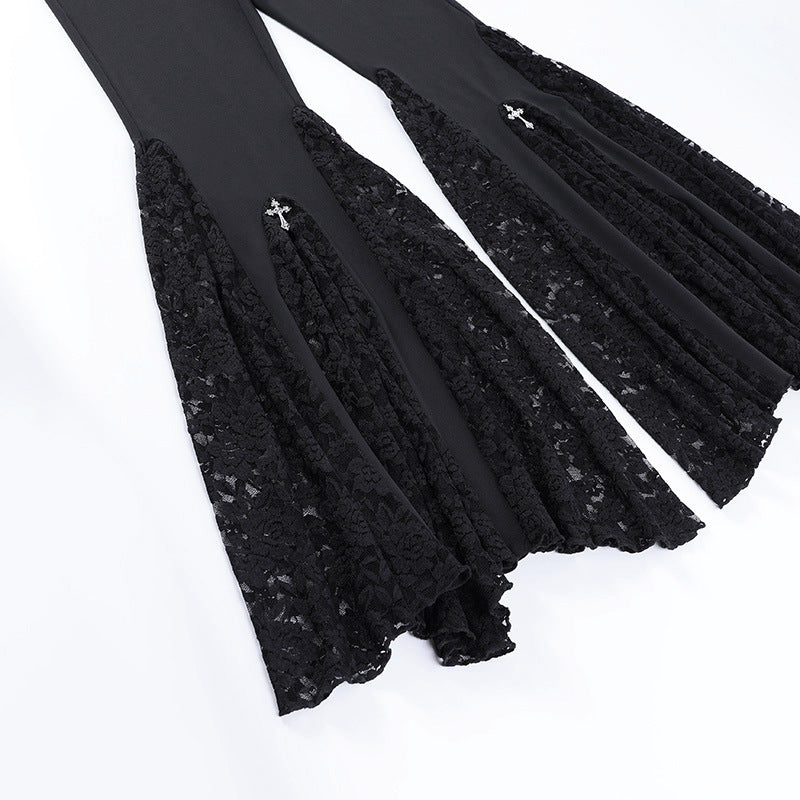 Black High Waist Trumpet Mermaid Pants