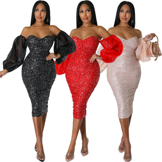 Sexy Off The Shoulder Sheath Tight Dresses