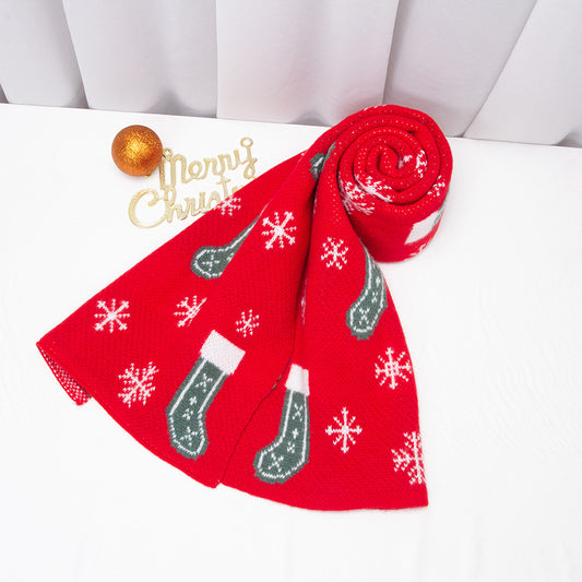 Merry Christmas Snow Boot Design Warm Scarfs
