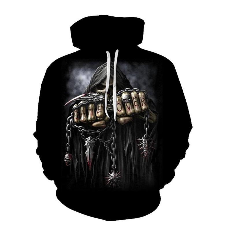Plus Sizes 3D Print Halloween Fall Pullover Hoodies-STYLEGOING