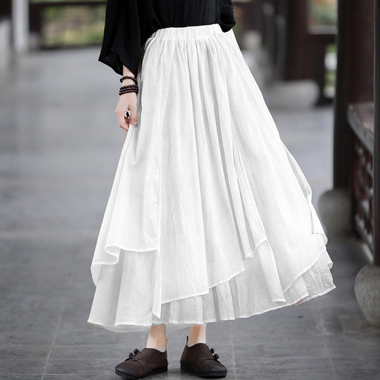 Fairy Line Irregular White Skirts