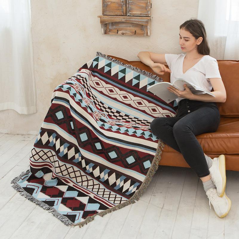 Geometry Pattern Double Side Sofa Blanket-9-90*90cm-Free Shipping at meselling99