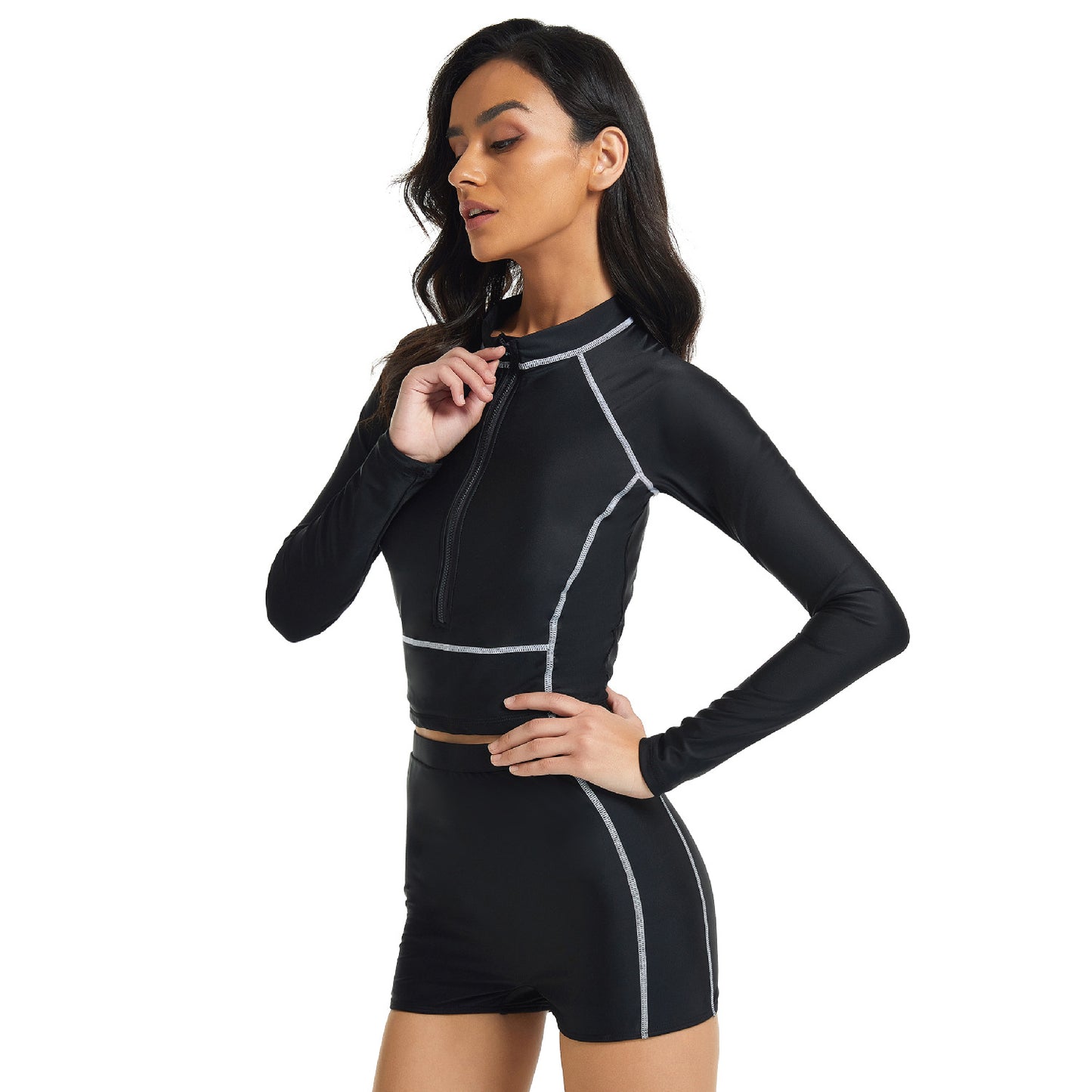 Black Long Sleeves Surfing Wetsuits for Women