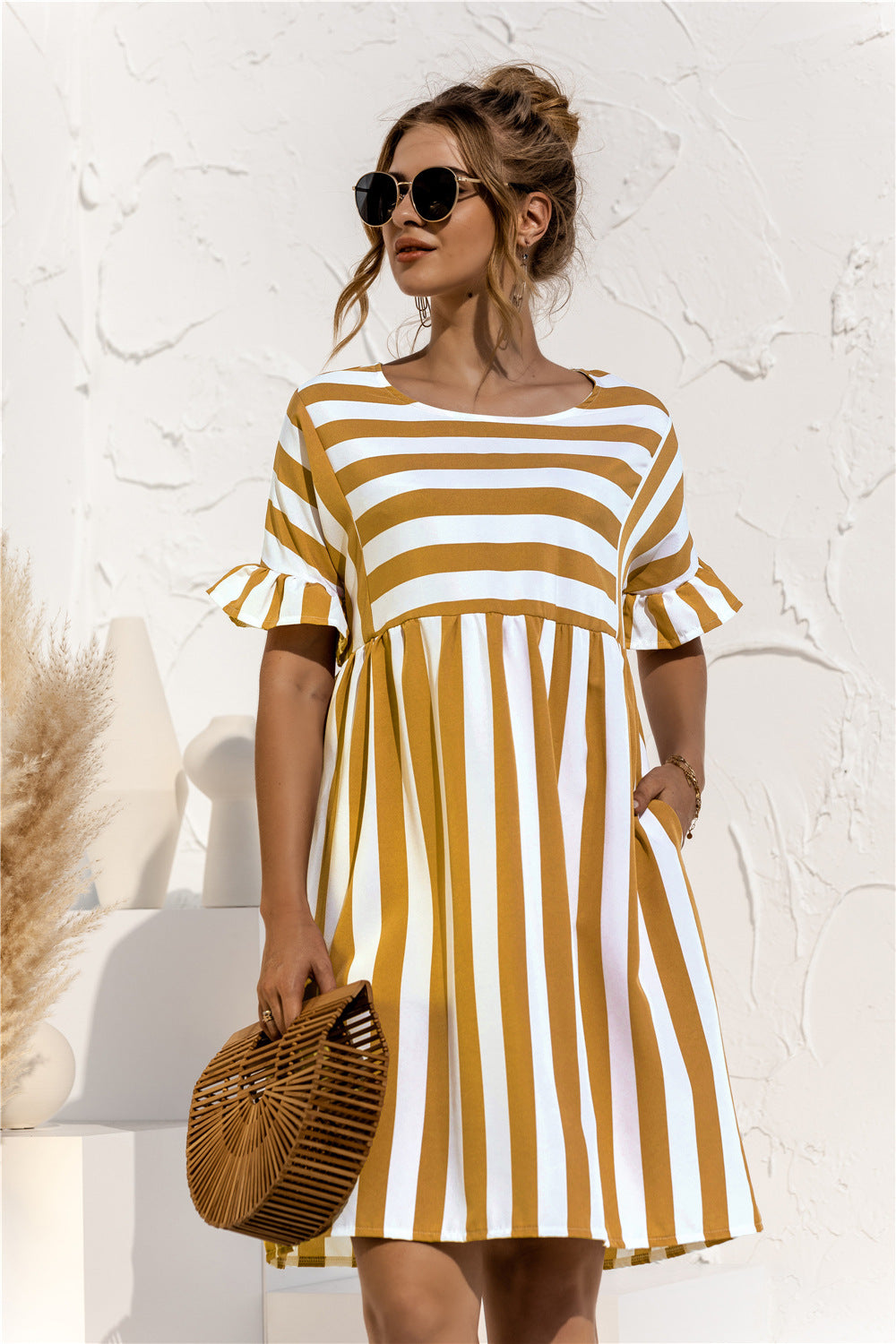 Casual Striped Short Sleeves Summer Daily Dresses