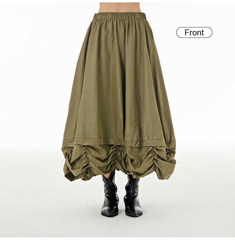 Designed Pleated Plus Sizes Skirts for Women