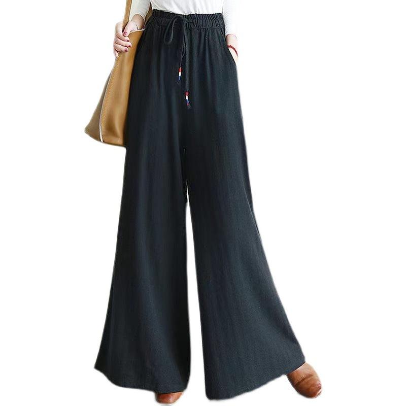 Women Linen Drawstring Summer Casual Pants-STYLEGOING