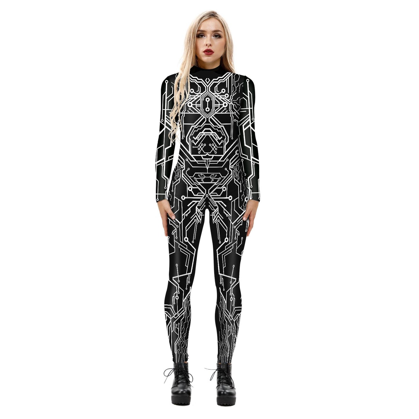 Happy Halloween Print Long Sleeves Jumpsuits Cosplay Costume