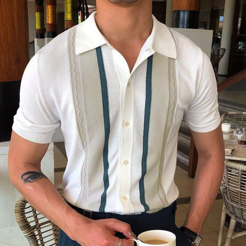 Casual Summer Striped Polo T Shirts for Men