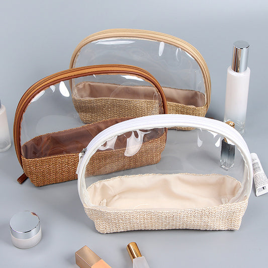 Portable Woven Women Transparent Make Up Bags for Traveling