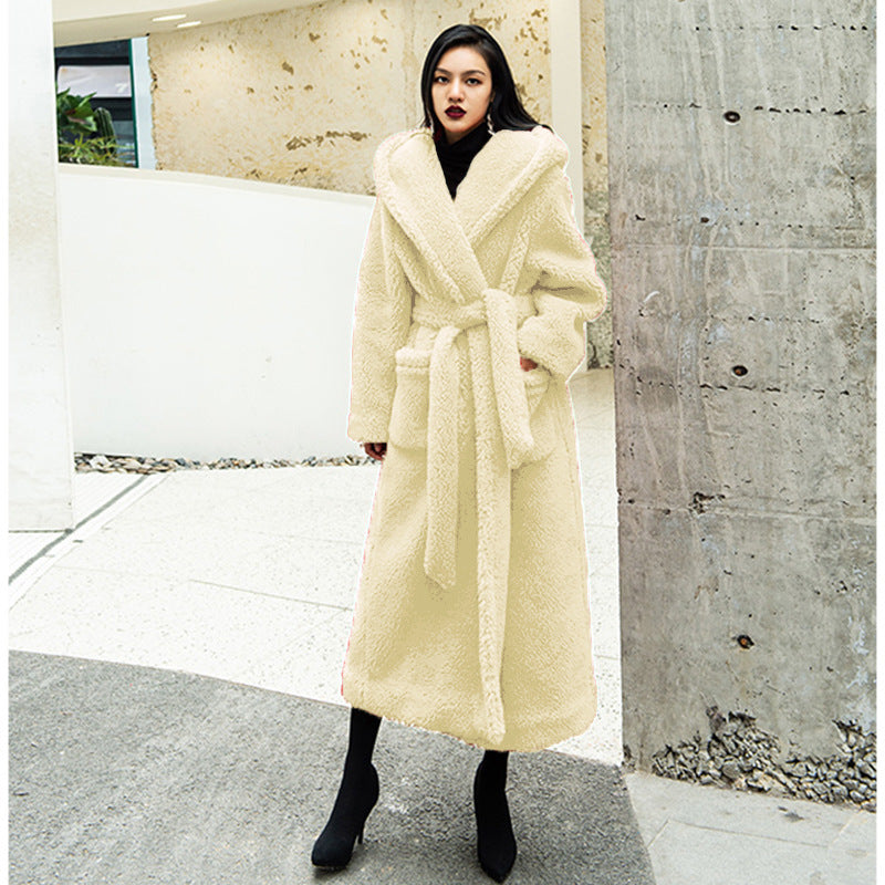 Luxury Women Fashion Long Fur Overcoat for Winter