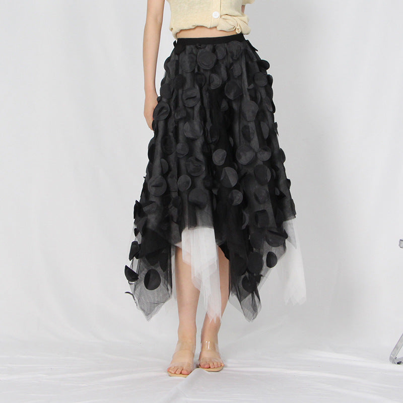 Fashion Designed Women Summer Black Irregular Skirts