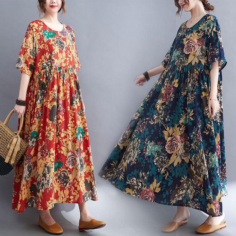 Vintage Linen Summer Long Dresses