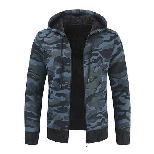 Fashion Camouflage Knitting Cardigan Overcoats for Men