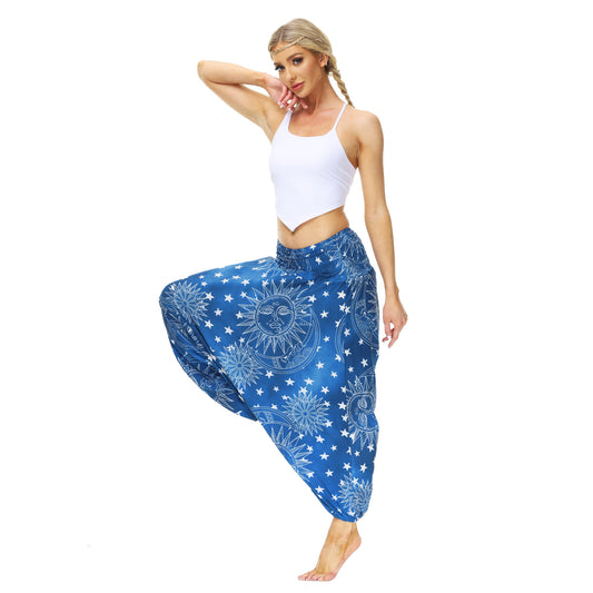 Bohemian Floral Print Casual Yoga Dancing Pants