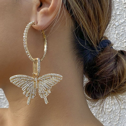 Fashion Butterfly Designed Hoop Earring for Women