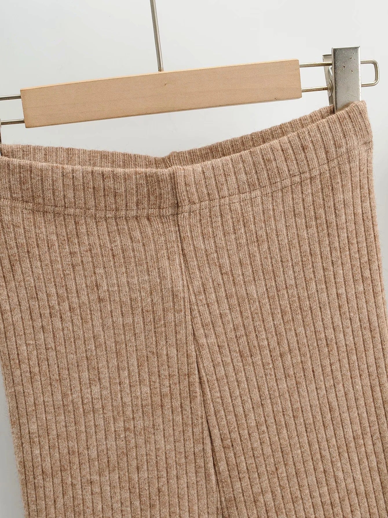 Sexy Women Knitting Midriff Baring Tops And High Waist Pants