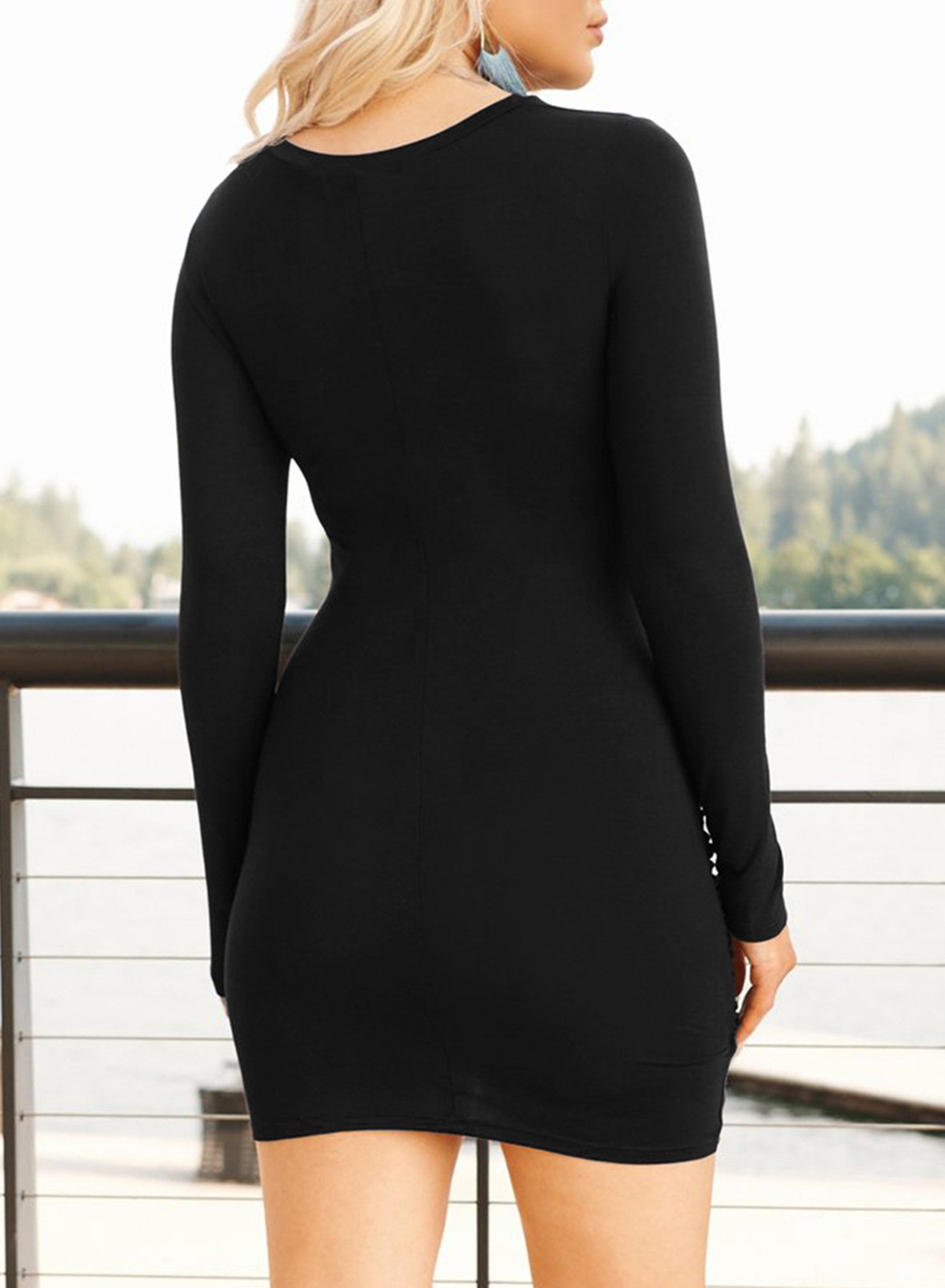 Long Sleeves Midriff Baring Sexy Bodycon Dresses-STYLEGOING