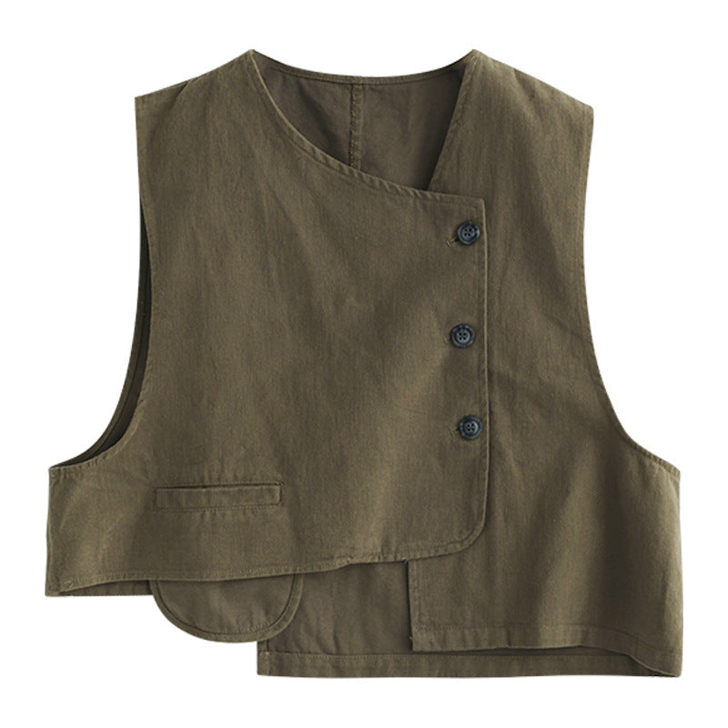 Vintage Sleeveless Casual Vest for Women