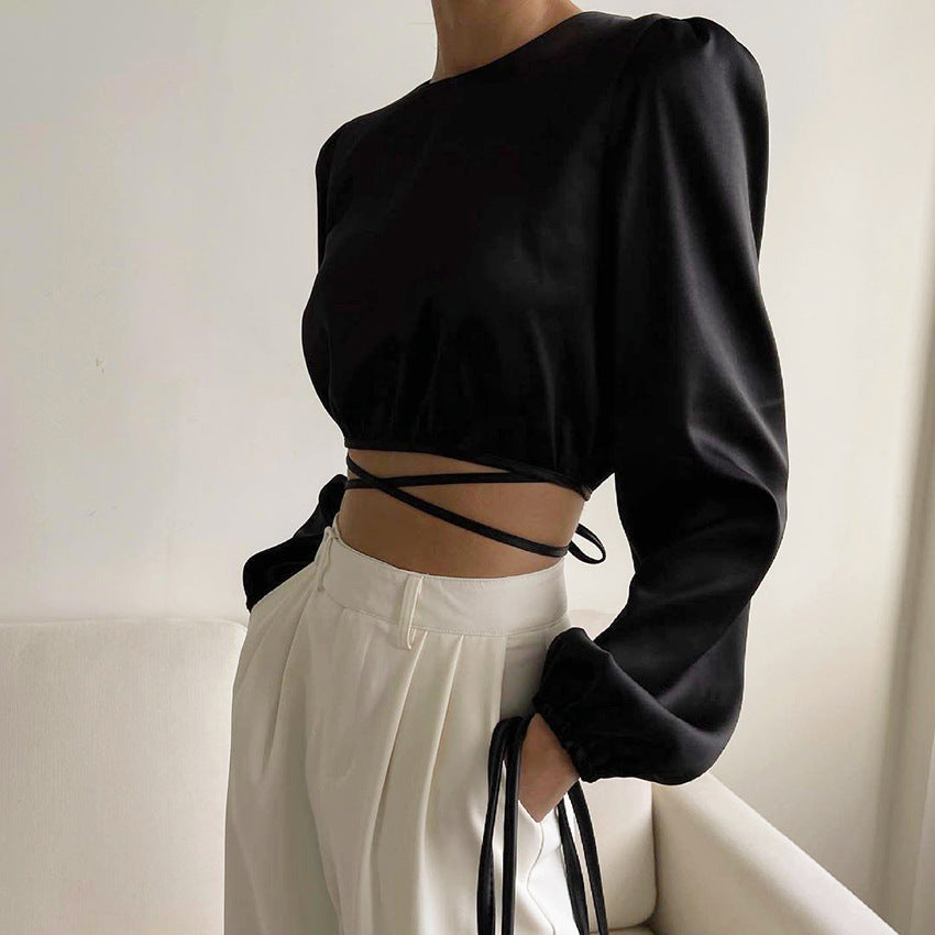 Sexy Designed Midriff Baring Backless Summer Women Tops