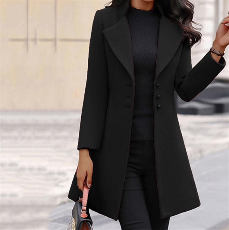 Women Winter Long Blazer Overcoat