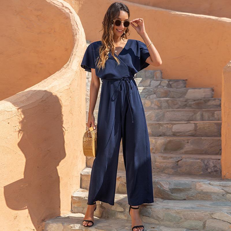 Casual High Waist Loose Summer Jumpsuits-STYLEGOING
