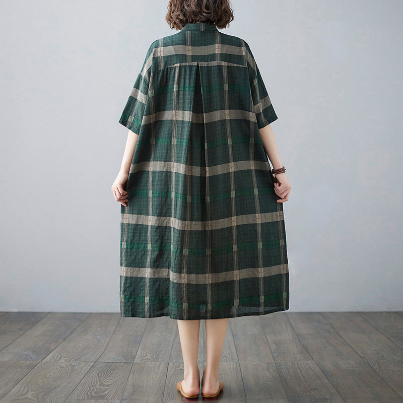 Summer Casual Linen Plus Sizes Midi Dresses