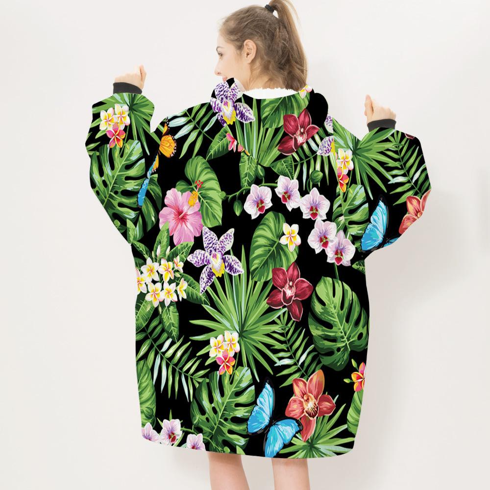 3D Plants and Flowers Cozy Sleeves Blanket-Plant-7-Adult-Free Shipping at meselling99