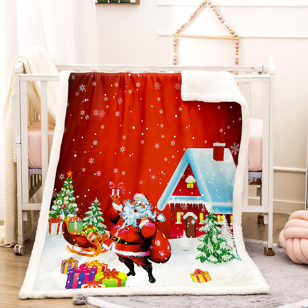 Merry Christmas Sherpa Fleece Blanket